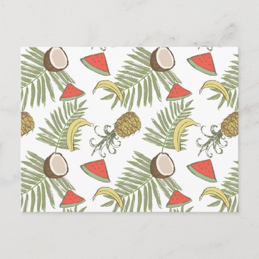 Tropisch schetsenpatroon briefkaart (Voorkant)