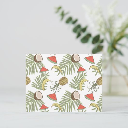 Tropisch schetsenpatroon briefkaart (Staand voorkant)