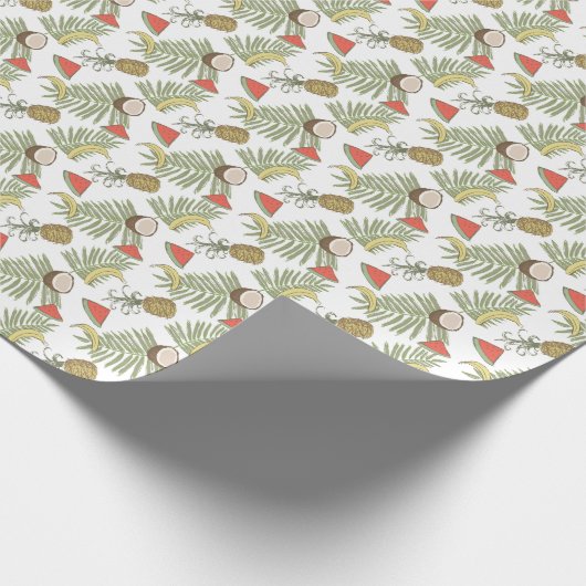 Tropisch schetsenpatroon cadeaupapier (Hoek)
