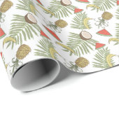 Tropisch schetsenpatroon cadeaupapier (Rol Hoek)