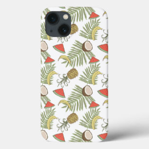 Tropisch schetsenpatroon iPhone 13 hoesje
