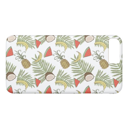 Tropisch schetsenpatroon Case-Mate iPhone case (Achterkant (Horizontaal))