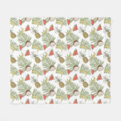 Tropisch schetsenpatroon fleece deken (Voorkant (Horizontaal))