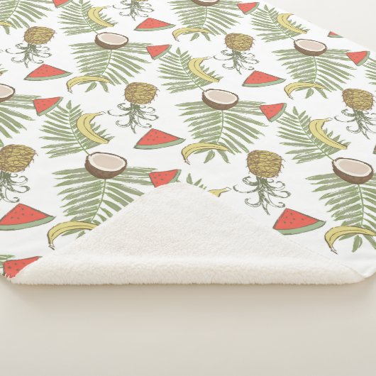 Tropisch schetsenpatroon sherpa deken (3/4)