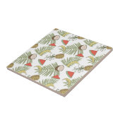 Tropisch schetsenpatroon tegeltje (Zijkant)