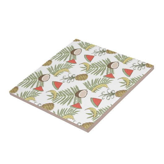 Tropisch schetsenpatroon tegeltje (Zijkant)