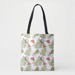 Tropisch schetsenpatroon tote bag