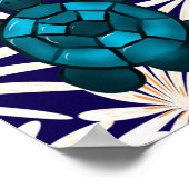 Tropisch Schildpad Bloempatroon Naadloos Zee Schil Poster (Hoek)