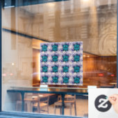 Tropisch Schildpad Bloempatroon Naadloze Zee Schil Raamsticker (Cafe Raam)