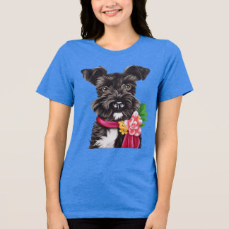 Tropisch Schnauzer-Shirt Tri-Blend Shirt