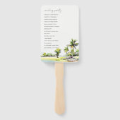 Tropisch script kastal palm Trees Wedding Program Handwaaier (Achterkant)