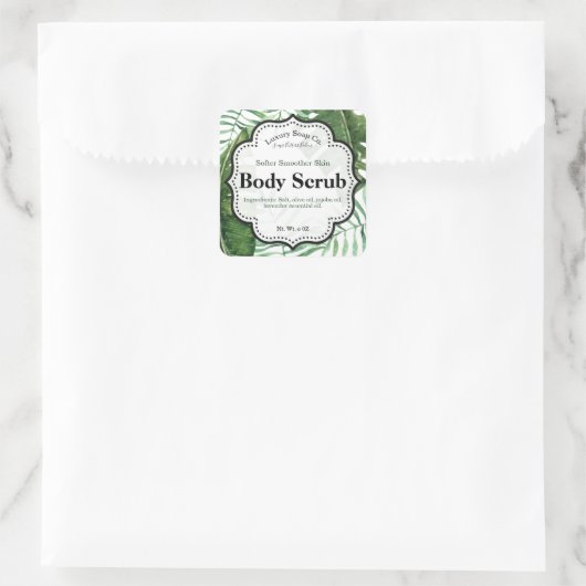 Tropisch scrub-label vierkante sticker (Tas)