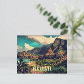 Tropisch Shore Artwork Hawaii Briefkaart (Staand voorkant)