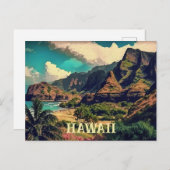 Tropisch Shore Artwork Hawaii Briefkaart (Voorkant / Achterkant)