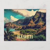 Tropisch Shore Artwork Hawaii Briefkaart (Voorkant)
