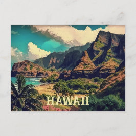 Tropisch Shore Artwork Hawaii Briefkaart