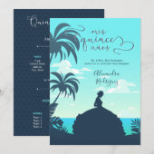 Tropisch Silhouette Quinceanera Kaart (Voorkant / Achterkant)
