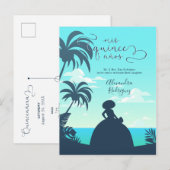 Tropisch Silhouette Quinceanera Uitnodiging Briefkaart (Voorkant / Achterkant)