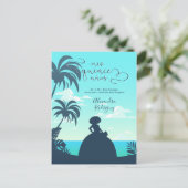 Tropisch Silhouette Quinceanera Uitnodiging Briefkaart (Staand voorkant)