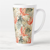 Tropisch Sinaasappel Anthurium Floral Oerwoud Latte Mok (Rechts)