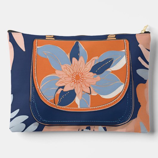 Tropisch Sinaasappel Blauw AI kunst Etui (Achterkant)