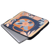 Tropisch Sinaasappel Blauw AI kunst Laptop Sleeve (Voorkant onderkant)