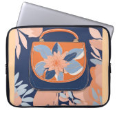 Tropisch Sinaasappel Blauw AI kunst Laptop Sleeve (Voorkant)