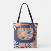 Tropisch Sinaasappel Blauw AI kunst Tote Bag (Achterkant)