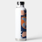 Tropisch Sinaasappel Blauw AI kunst Waterfles (Rechts)