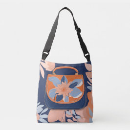 Tropisch Sinaasappel Blue Purse AI kunst Crossbody Tas