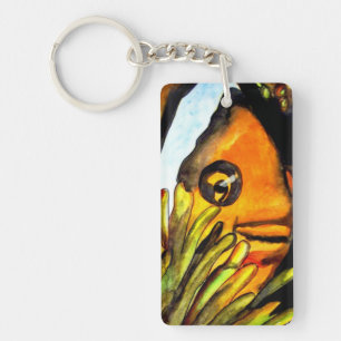 Tropisch sinaasappel clownfish sleutelhanger