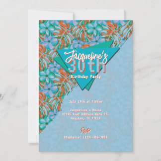 Tropisch Sinaasappel en Blauwe Bloemen Kaart