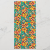 Tropisch Sinaasappel en Geel Bloemen Wedding Menu (Achterkant)