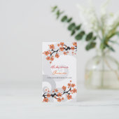 Tropisch Sinaasappel Hibiscus Flower Fusion Grijze Visitekaartje (Staand voorkant)