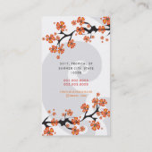 Tropisch Sinaasappel Hibiscus Flower Fusion Grijze Visitekaartje (Achterkant)