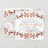 Tropisch Sinaasappel Hibiscus Fusion Grijs Swirl B Kaart (Voorkant / Achterkant)