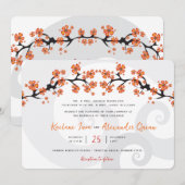 Tropisch Sinaasappel Hibiscus Fusion Grijs Swirl B Kaart (Voorkant / Achterkant)