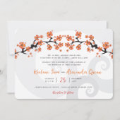 Tropisch Sinaasappel Hibiscus Fusion Grijs Swirl B Kaart (Voorkant)