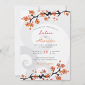 Tropisch Sinaasappel Hibiscus Fusion Grijs Swirl B Kaart (Voorkant)