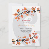 Tropisch Sinaasappel Hibiscus Fusion Grijs Swirl B Kaart (Achterkant)