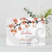 Tropisch Sinaasappel Hibiscus Grijze wervelingen B Kaart (Staand voorkant)