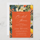 Tropisch Sinaasappel Paradise bruidsdoucheuitnodig Kaart (Voorkant)