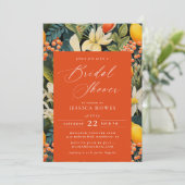 Tropisch Sinaasappel Paradise bruidsdoucheuitnodig Kaart (Staand voorkant)