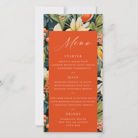 Tropisch Sinaasappel Paradise Menu (Voorkant)