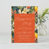 Tropisch Sinaasappel Paradise Verlovingsfeest Kaart (Staand voorkant)