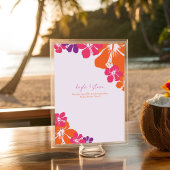 Tropisch Sinaasappel Roze Paarse Hibiscus bruiloft Kaart