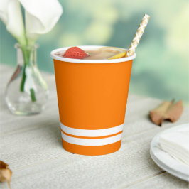 Tropisch Sinaasappel Twin White Bottom Racing Stri Papieren Bekers