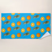 Tropisch Sinaasappel van Pinapple Strandlaken (Voorkant)