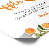 Tropisch Sinaasappels Baby showers luier Raffle Pe Poster (Hoek)