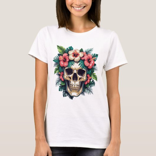 TROPISCH SKELET DAMES T-SHIRT (Voorkant)